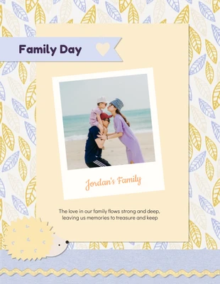 Free  Template: Soft Yellow and Purple Family Day Poster Template