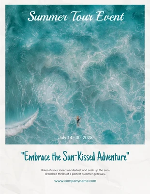 Free  Template: ملصق حدث السفر الصيفي ذو اللون الرمادي الفاتح والجمالي الحديث
