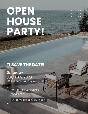 Free  Template: Modern Simple White Open House Invitation Letter