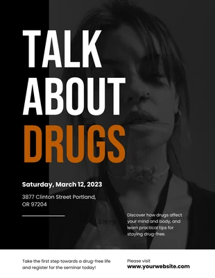 Free  Template: Deep Black and white Drugs Campaign