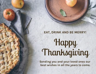 Free  Template: Eat Drink Thanksgiving Card
