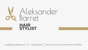 White & Gold Modern Simple Design Hair Salon Business Card - صفحة 2