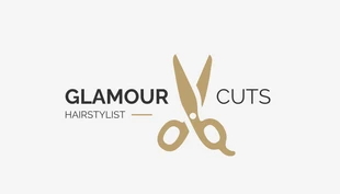 Free  Template: White & Gold Modern Simple Design Hair Salon Business Card