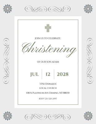 Free  Template: Simple White And Grey Church Invitation