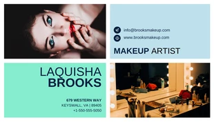 premium  Template: Pastel Blue Makeup Artist Business Card