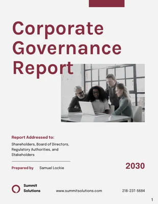 Free  Template: Corporate Governance Report