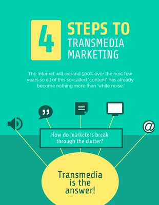 premium  Template: 4 Steps Media Marketing Infographic Template