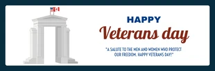 Free  Template: Navy And White Simple Illustration Happy Veteran Day Banner