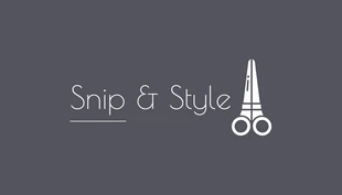Free  Template: Carte de visite Salon de coiffure noir et blanc