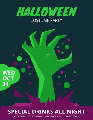 premium  Template: Folleto para la fiesta de disfraces de Halloween