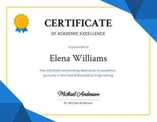 premium  Template: Blue Geometric Simple Certificate