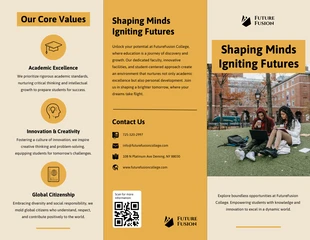 Free  Template: Soft Cream and Yellow College Brochures