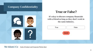 Code of Conduct and Corporate Policies Quiz Presentation - Página 4