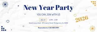 Free  Template: Blue Gold And Paper Background New Year Party Banner
