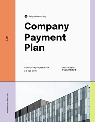 Free  Template: White Purple And Orang Payment Plan
