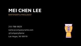 Modern Pattern Yellow and White Bartender Business Card - Pagina 2
