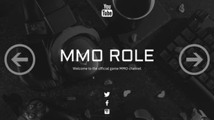 Free  Template: Gris Moderno MMO Juego de Rol YouTube Banner