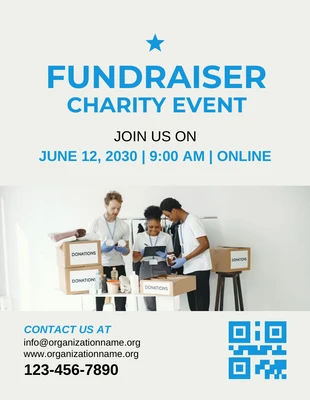 Free  Template: Beige Minimalist Fundraiser Charity Event Flyer