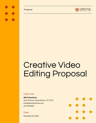 Free  Template: Modèle de proposition de montage vidéo créatif