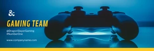 Free  Template: Azul marino y amarillo Moderno Simple Futurista Gaming Team Banner