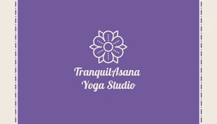Free  Template: Cartão De Visita Estúdio de Yoga Minimalista Lilás e Bege