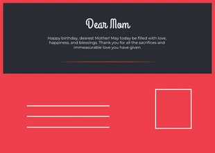 Red And Black Simple Happy Mother's Day Postcard - Pagina 2