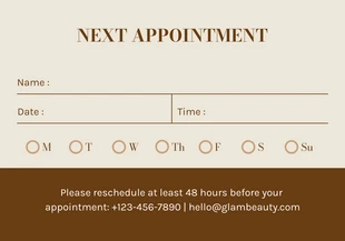 Beige And Brown Minimalist Appointment Card - Pagina 2