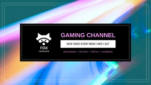 Free  Template: Banner Neon Gaming para YouTube