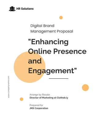 Orange and White Minimalist Brand Management Proposal