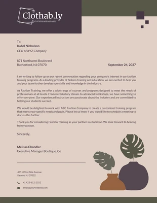 Free  Template: Carta intestata con fiori verde scuro e viola
