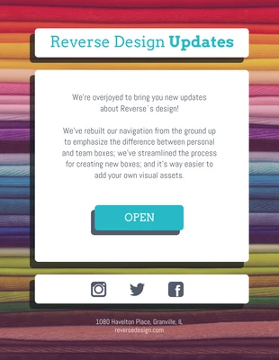 premium  Template: Newsletter via e-mail Gradient Rainbow