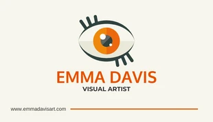 Free  Template: Carte de visite de peintre professionnel simple, blanc et orange, brisé