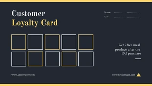 business  Template: Yellow And Navy Modern Restaurant Loyalty Card