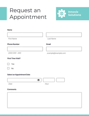 Free  Template: Simple Clean Minimalist Appointment Form