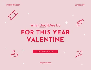 Free  Template: Pink Simple Valentine O que devemos fazer Escolhendo a apresentação do jogo