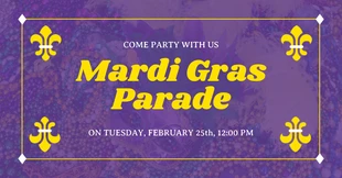 Free  Template: Perles Photo Mardi Gras Parade Facebook Post