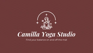 Free  Template: Biglietto da visita estetico moderno marrone per istruttore di yoga e sport
