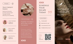 business  Template: Massage Therapy Offerings Roll Fold Brochure