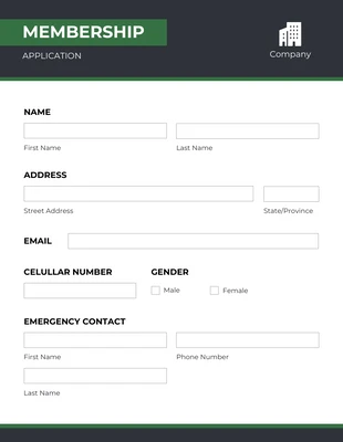 Free  Template: Formulário de inscrição de membro limpo e simples
