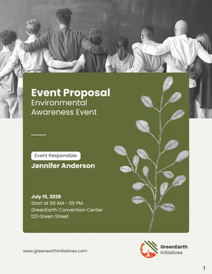 Green And Cream Simple Environmental Awareness Event Proposal