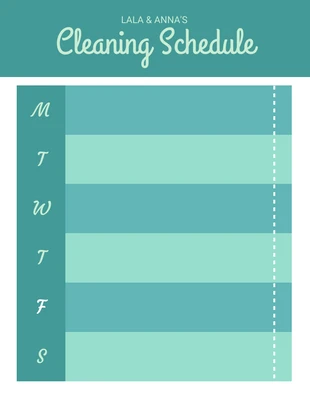 Free  Template: White And Sage Green Cleaning Schedule Template
