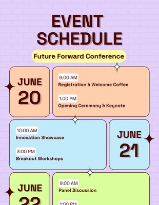 business  Template: Modello di poster infografico per programma eventi