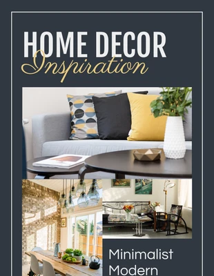 Free  Template: Navy Modern Home Decor Collage Book Cover
