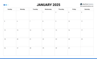 Free  Template: Modello di programma di lavoro con calendario semplice