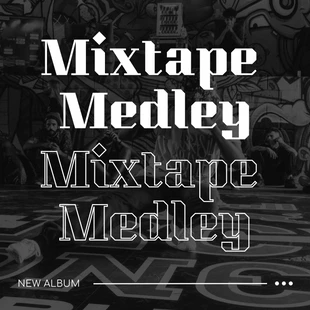 Free  Template: غلاف ألبوم Mixtape الحديث بالأبيض والأسود