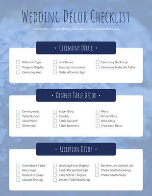 premium  Template: Lavender Wedding Decor Checklist Infographic Template