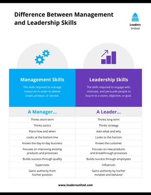 Management and Leadership Skills Infographic