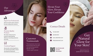 Free  Template: Skincare Treatments Roll Fold Brochure