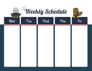 Free  Template: Blue And White Weekly Anime Schedule Template