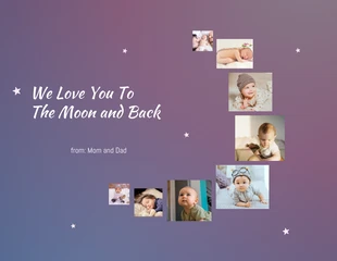 Free  Template: Mond dunkle Stimmung lila Form Collage